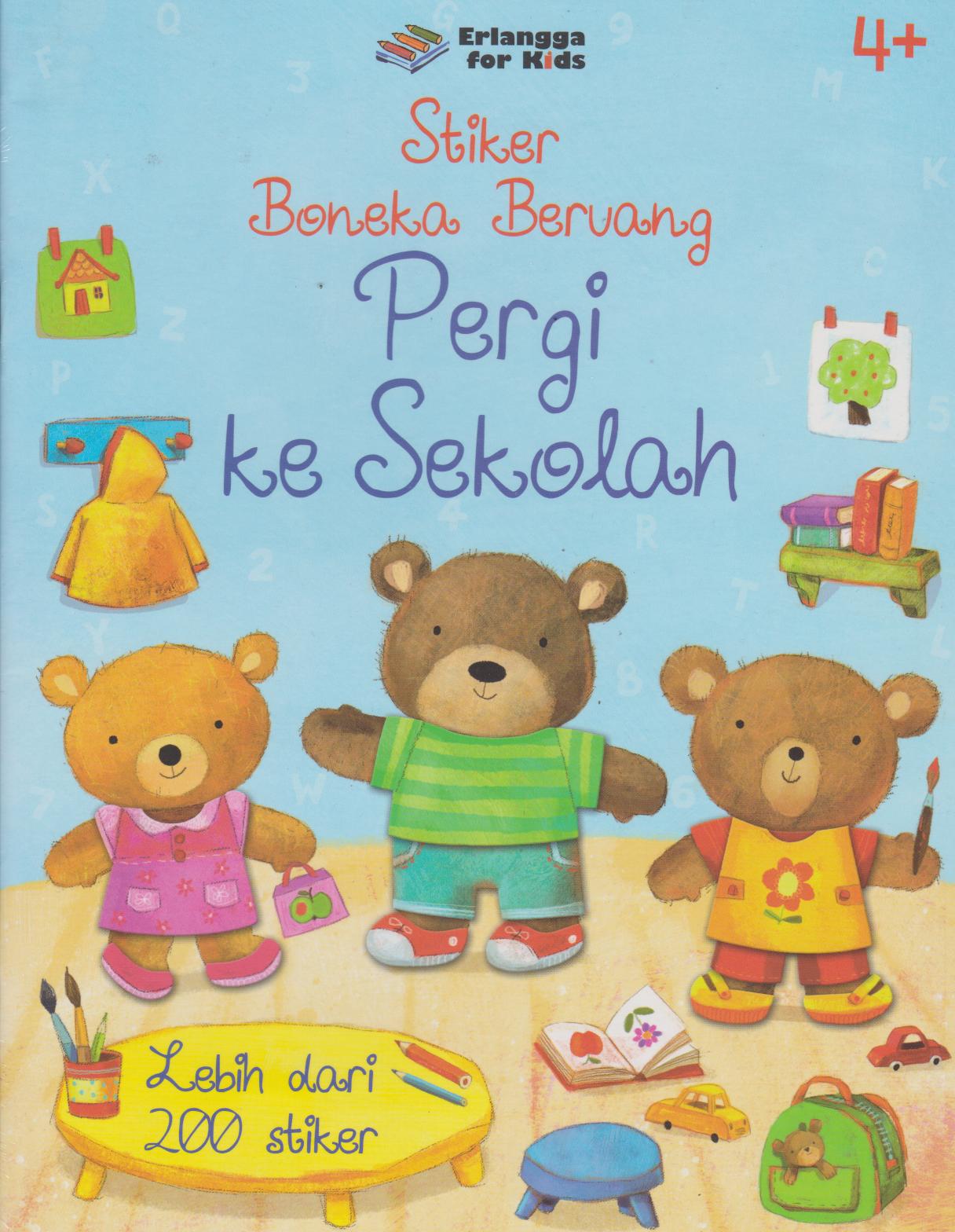 Stiker Boneka Beruang: Pergi Ke Sekolah 