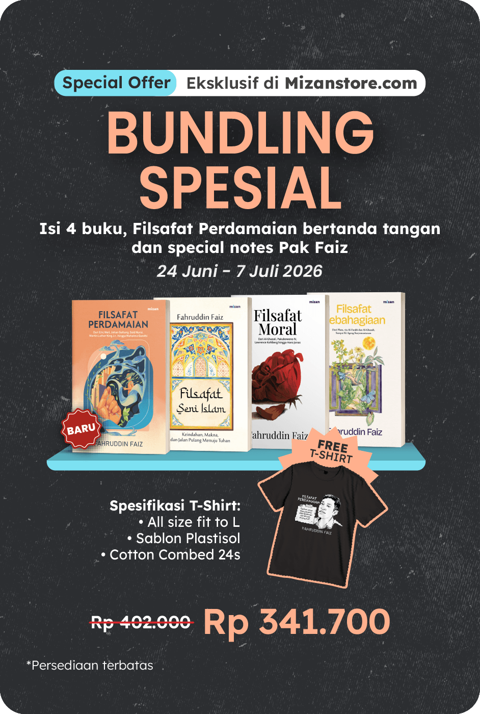 Filsafat Perdamaian - Bundling Spesial Filsafat Kebahagiaan - Filsafat Moral - Filsafat Seni Islam + Bonus Tshirt