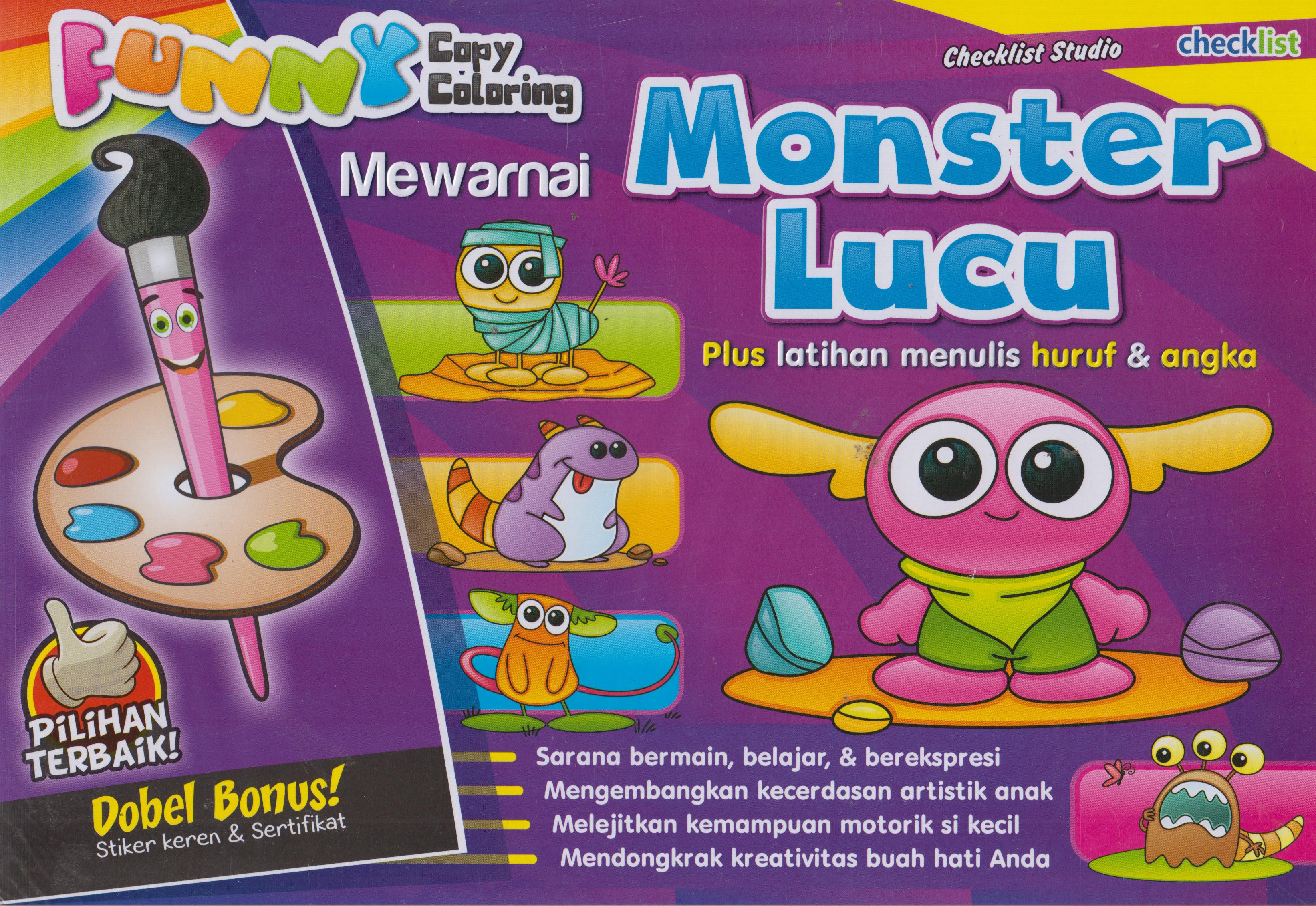 Mewarnai Monster Lucu: Funny Copy Coloring 
