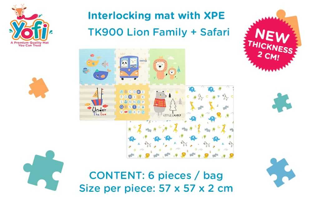 Tk900 Lion Family + Safari Interlocking Mat With Xpe  (Alas Lantai)