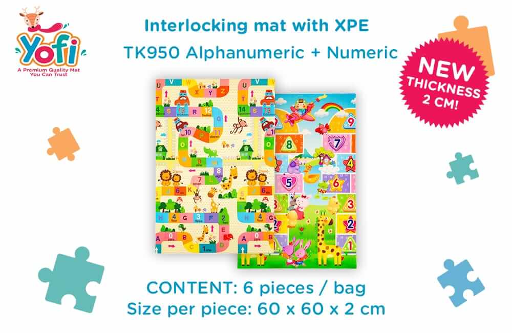 Tk950 Alphanumeric + Safari Interlocking Mat With Xpe  (Alas Lantai)