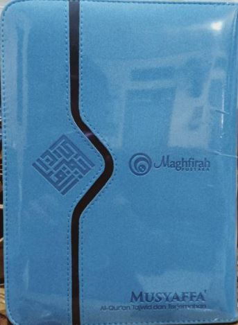 Musyaffa : Quran Tajwid Terjemah Pelangi Dompet Resleting A5 Biru