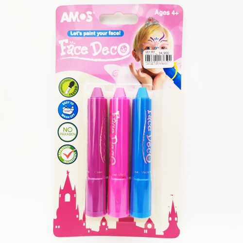 Amos Face Deco 3 Colors(Pu+pk+sb) Card Fd5b3g