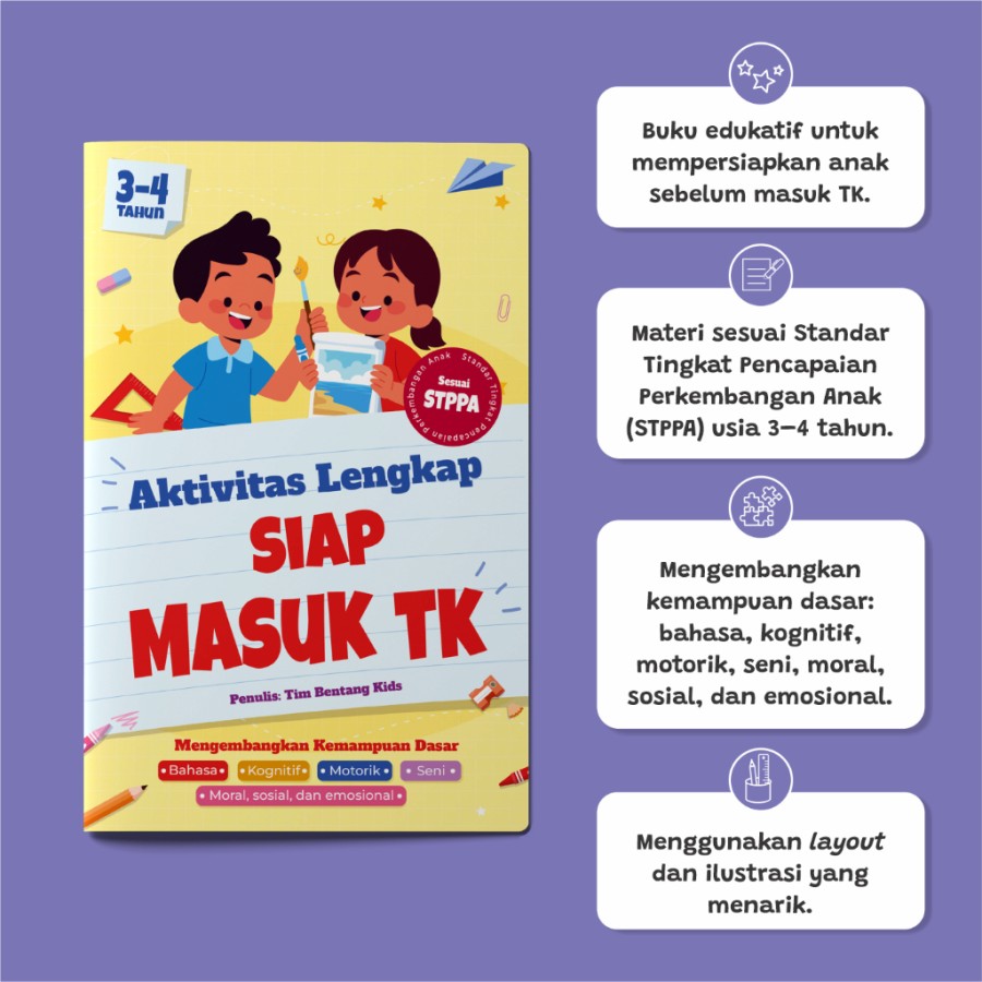 Aktivitas Lengkap Siap Masuk Tk (Sesuai Sttpa) | Usia 3-4 Tahun