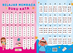 Poster Edukasi Anak Mizan Wipe And Clean Tema Membaca Suku Kata