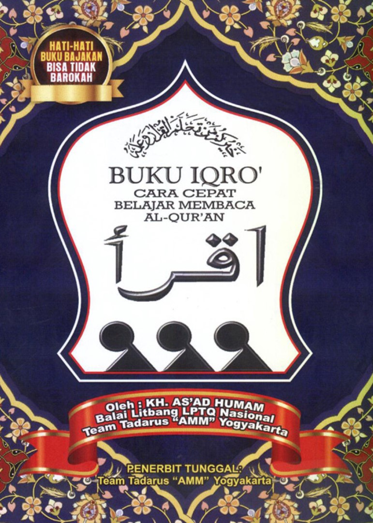 Buku Iqro Cara Cepat Membaca Al-Quran Besar Hvs Warna Sc / Amm