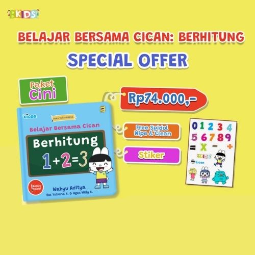 Seri Fun Cican: Belajar Bersama Cican Berhitung (Boardbook)