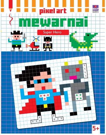 Pixel Art Mewarnai Super Hero