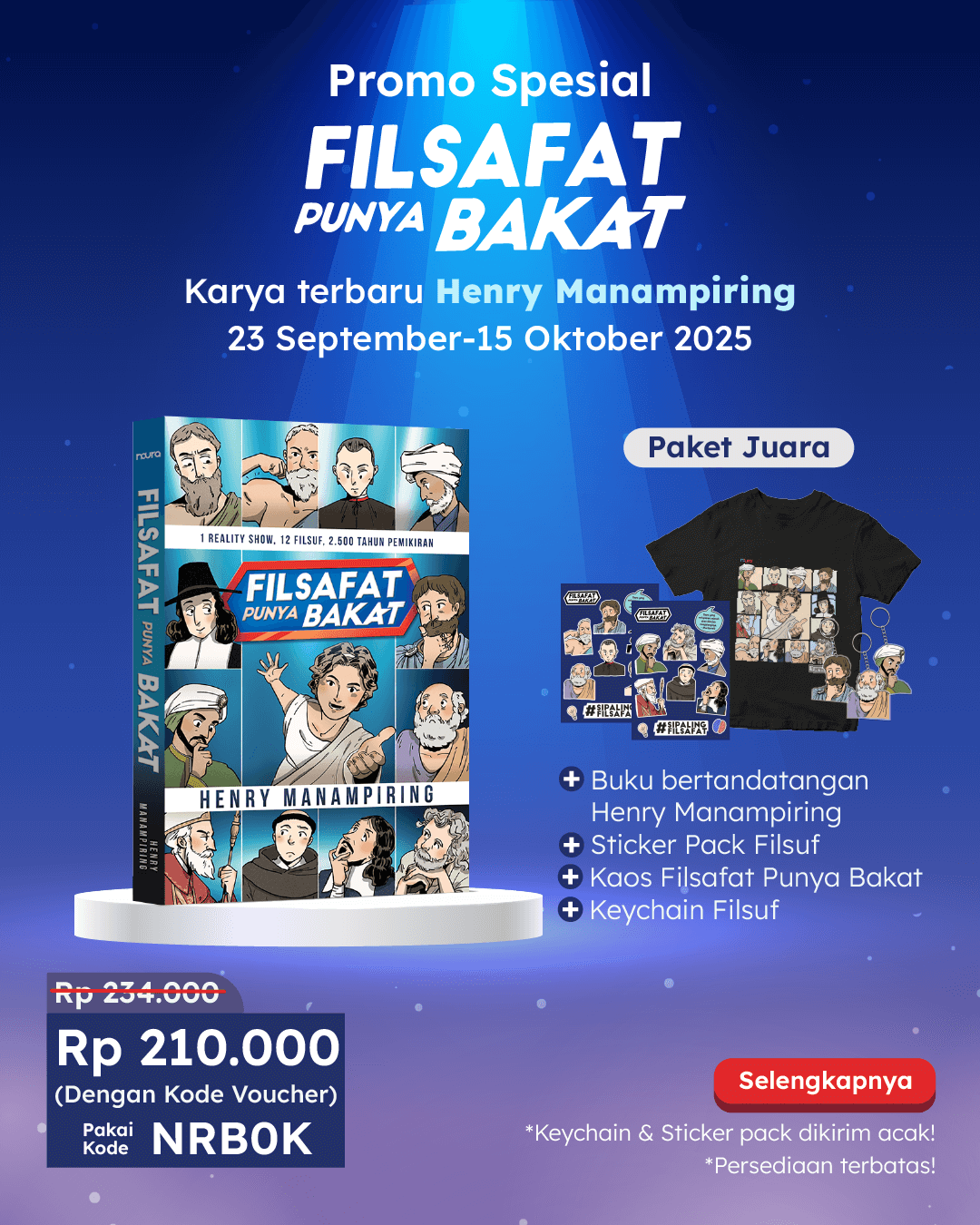 Filsafat Punya Bakat - Special Offer - Paket Juara - Bertandatangan Sticker Tshirt