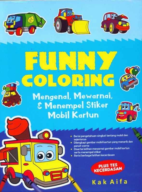 Funny Coloring: Mengenal, Mewarnai,  Dan  Menempel Stiker Mobil Kartun