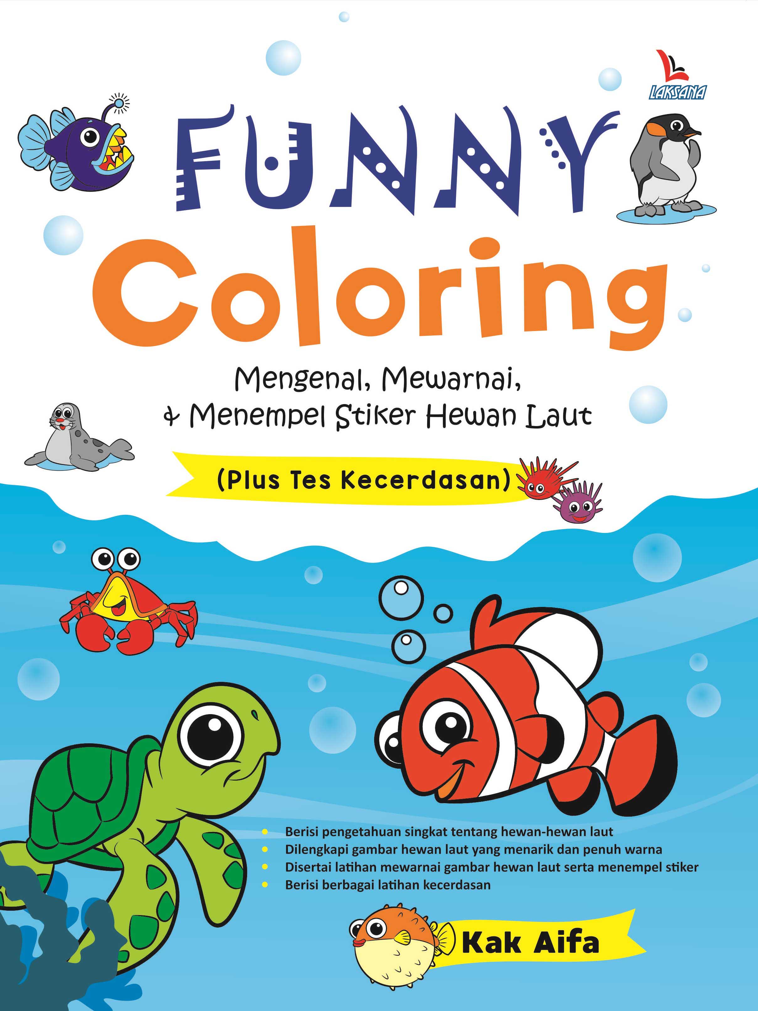 Funny Coloring; Mengenal, Mewarnai, & Menempel Stiker Hewan Laut