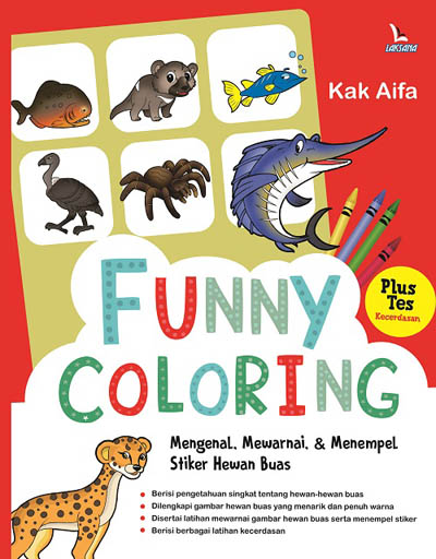 Funny Coloring ; Mewarnai,  Dan  Menempel Stiker Hewan Buas