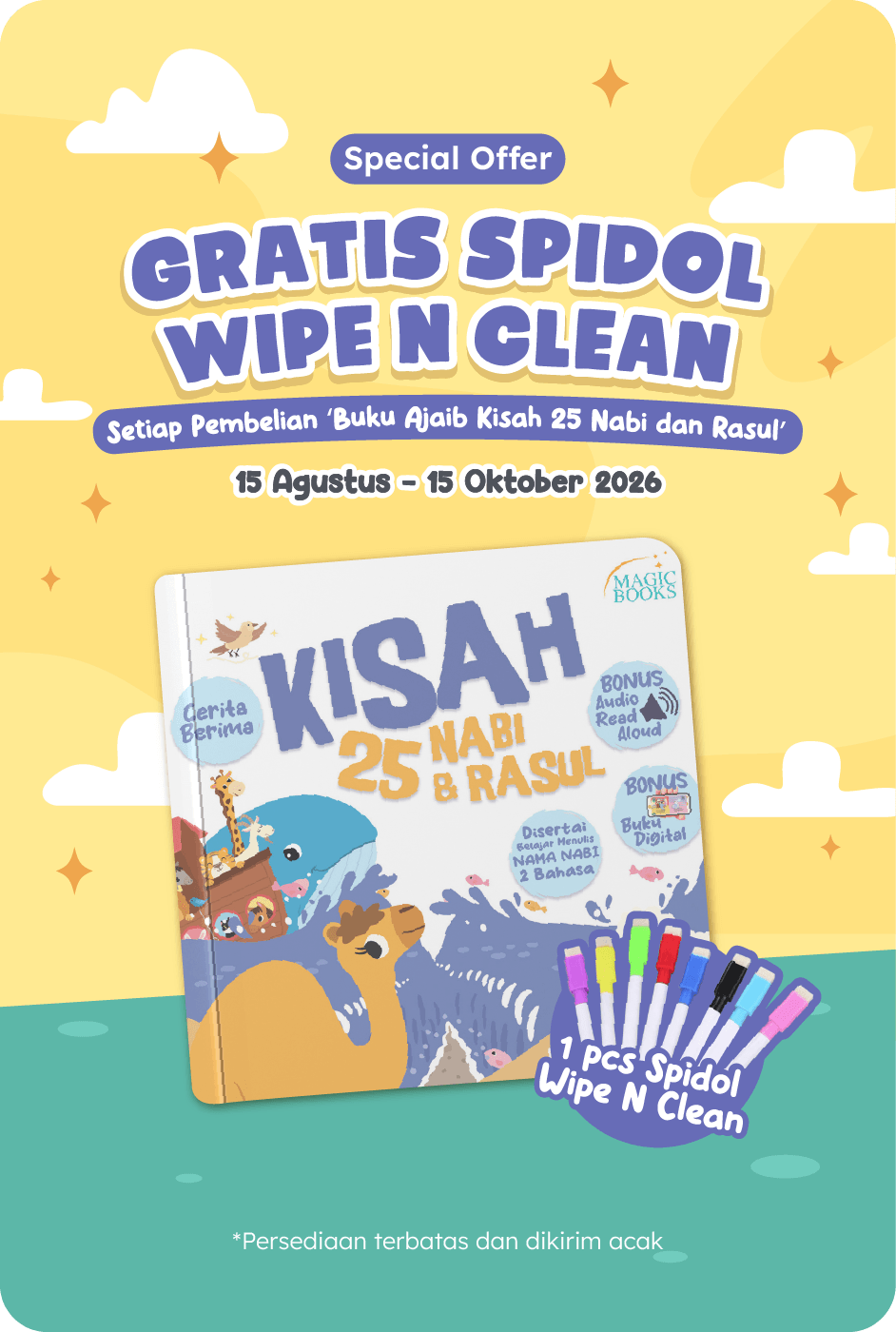 Buku Ajaib Kisah 25 Nabi & Rasuk Boardbook - Special Offer - Bonus Spidol