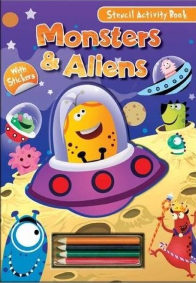 Monsters  Dan  Aliens Stencil Activity Book