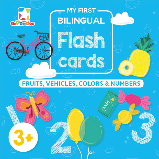 Opredo My First Bilingual Flash Cards: Fruits, Vehicles, Colors  Dan  Numbers