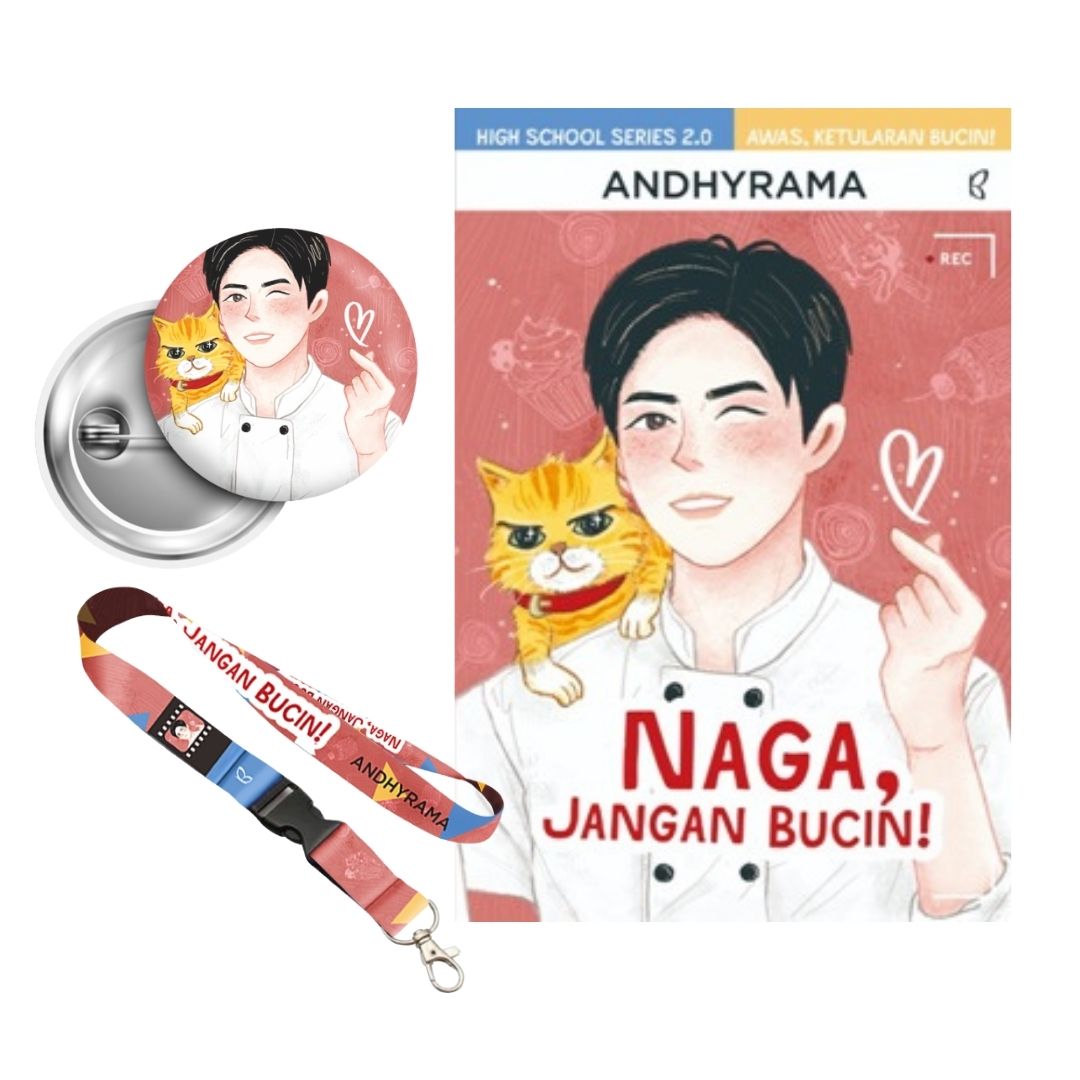 Buku Naga Jangan Bucin + Merchandise (Lanyard + Pin)