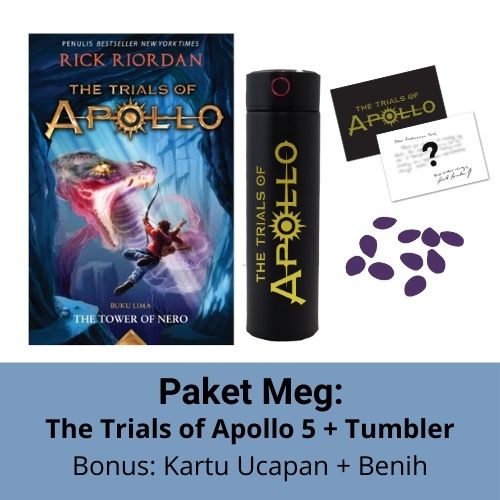 Paket Meg - The Trials Of Apollo 5: The Tower Of Nero + Tumbler (Bonus Benih + Kartu Ucapan) (Pre Order)