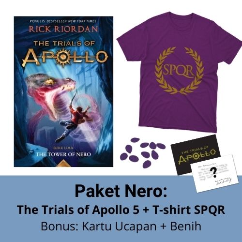 Paket Nero - The Trials Of Apollo 5: The Tower Of Nero + Tshirt (Bonus Benih + Kartu Ucapan) (Pre Order)