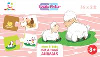 Puzzle Pintar: Mom  Dan  Baby Pet  Dan  Farm Animals
