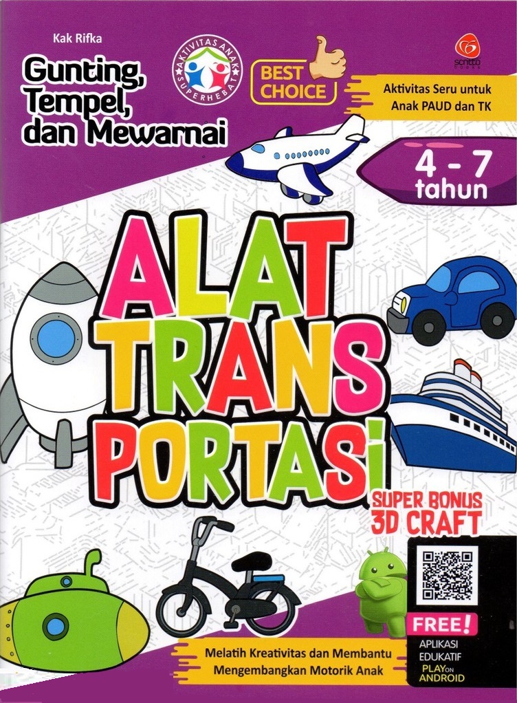 Seri Alat Transportasi: Gunting, Tempel, Mewarnai