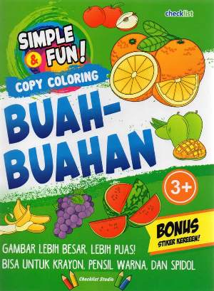 Simple  Dan  Fun! Copy Coloring Buah-Buahan