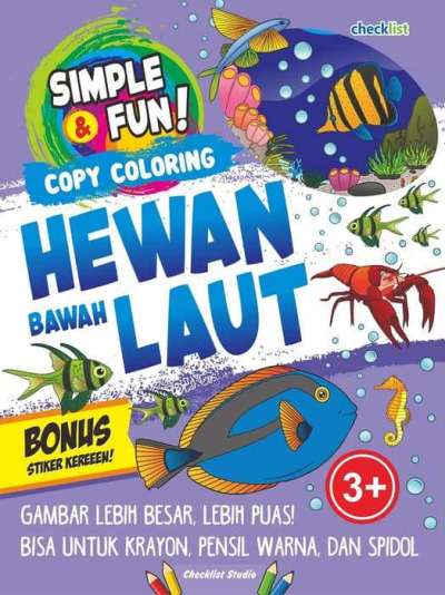 Simple  Dan  Fun! Copy Coloring Hewan Bawah Laut