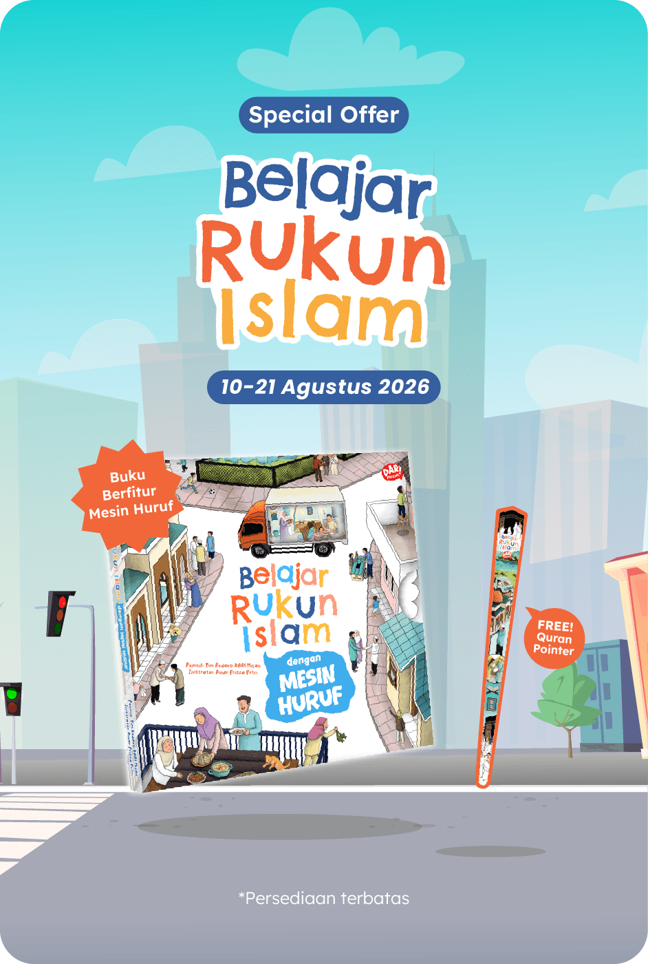 Belajar Rukun Islam Dengan Mesin Huruf - Special Offer - Bonus Al-Qur'an Pointer