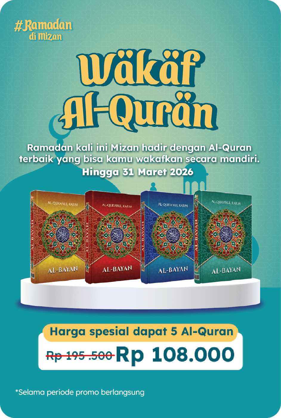 Paket Wakaf Mandiri 5 Eks Al-Quran Ukuran A5