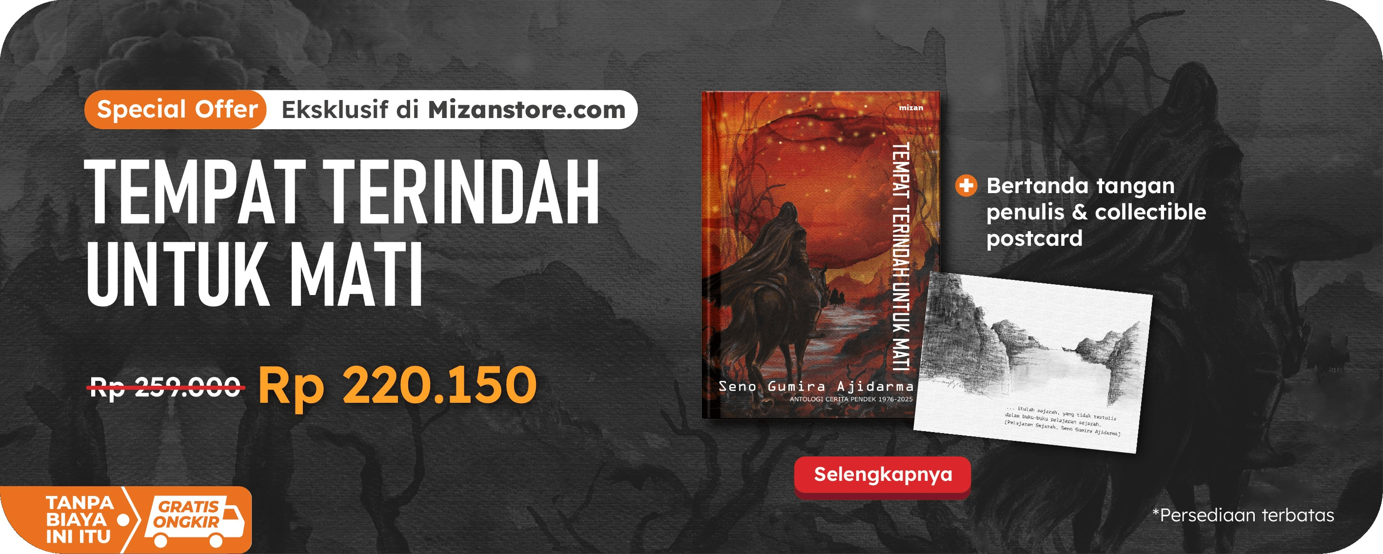 Tempat Terindah Untuk Mati - Edisi Eksklusif Bertanda Tangan Penulis + Postcard