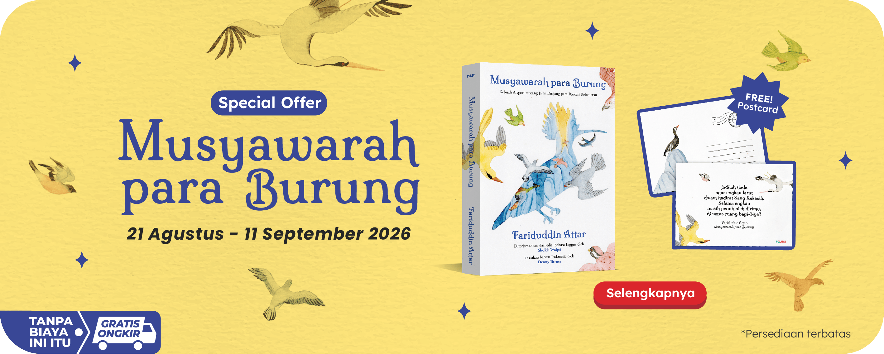 Special Offer  Musyawarah Para Burung Bonus Postcard 